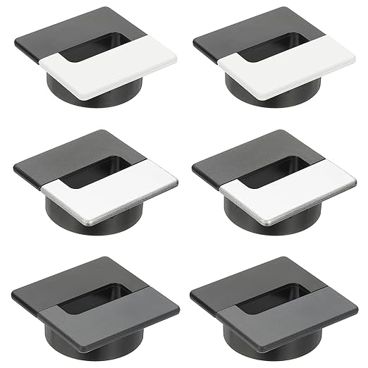 PATIKIL 2.8inch Desk Grommet, 6Pcs Cable Grommet Wire Management Cable Hole Cover Cord Organizer for Office Home Table Countertop, Black/White Black/Silver Black/Grey
