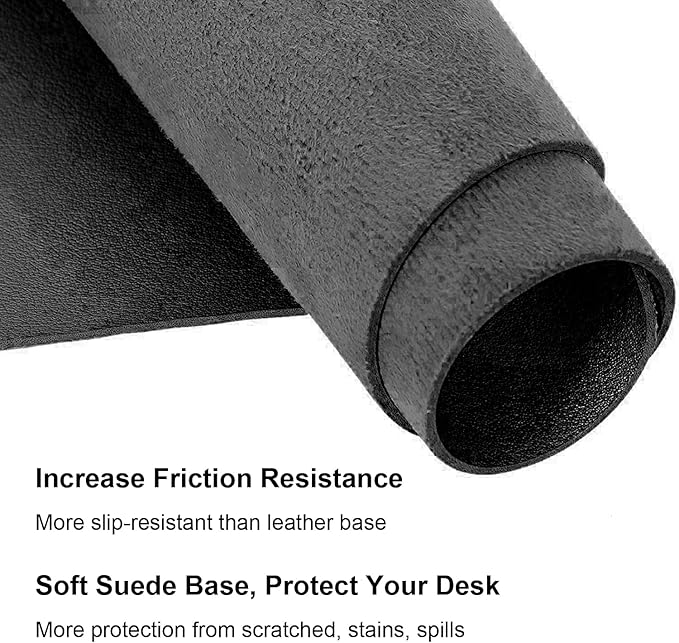 SUJAYU Dual Sided PU Leather Desk Pad, Mouse Pad, Office Desk Mat, Non-Slip Laptop Desk Pad, Waterproof Desk Writing Pad for Office and Home (35.4" x 17.7", Black)