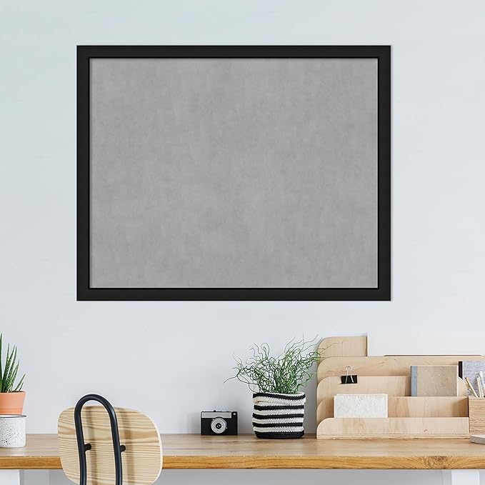 Amanti Art Black Framed Magnetic Board 35x43 X-Large Vision Board for use with Magnets, 100% Metal Sheet to Display Items as Office Decor or for Home Organization in mudroom, Kitchen or Kids Room
