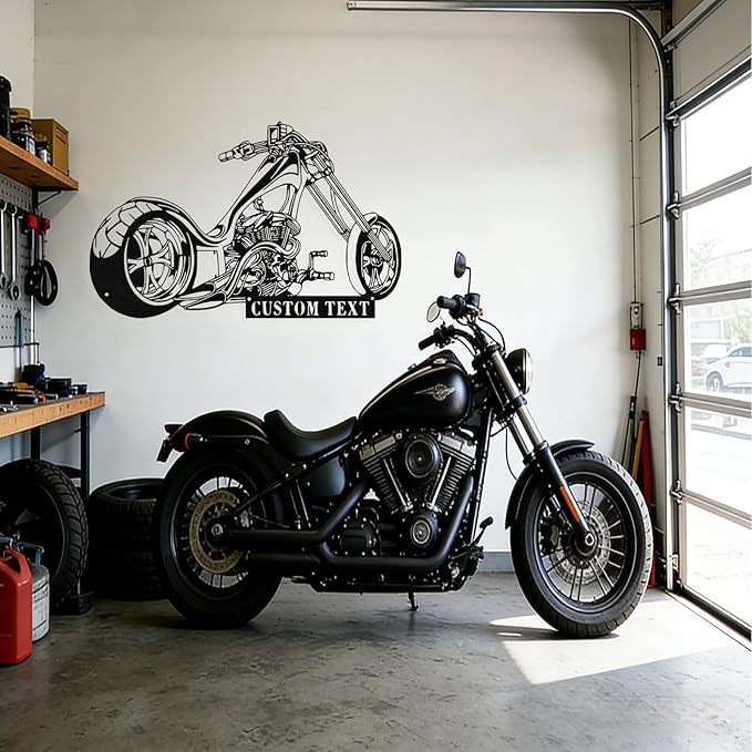 Custom Motorcycle Metal Sign Personalized Biker Name Sign Motorcycle Wall Art Motorbike Signs Garage/Man Cave Decor Gift for Bikers Men Husband