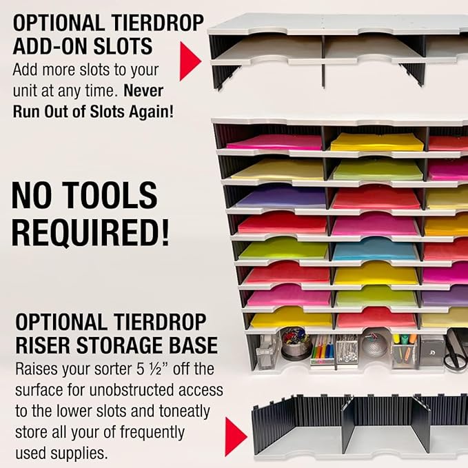 Ultimate Office TierDrop™ 40-Slot, 47 ½"w Literature, Forms, Mail and Classroom Sorter - Fully Expandable with Optional Add-On Tiers