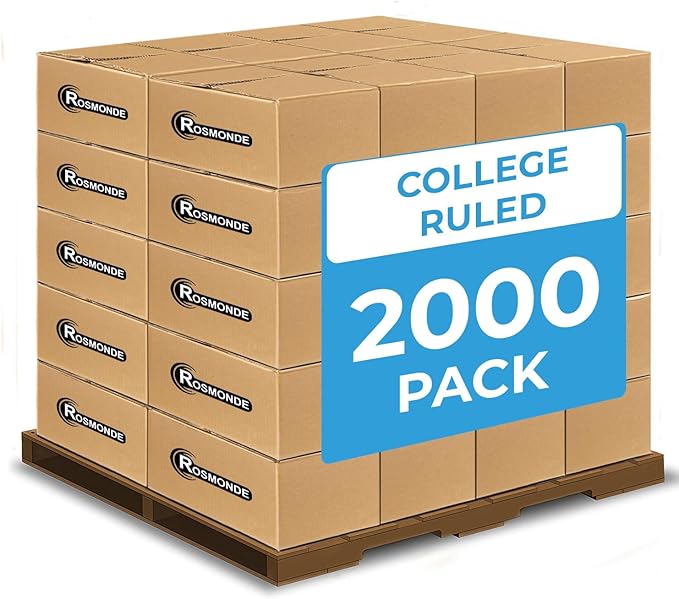 Rosmonde 2000 Pack (Pallet) Composition Notebook Bulk, College Ruled, Full Pallet of Composition Notebooks, 200 Pages (100 Sheets), 9-3/4 x 7-1/2, Bulk Notebooks for School & Office, 4-7 Days Transit