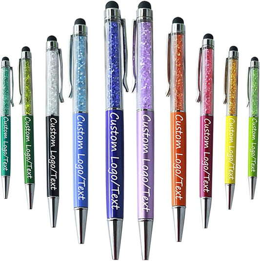 Yucold Customized Pens with Name/Logo - Touch Screen Stylus Ballpoint Pen, Perfect for Weddings, Business & Personalized Gifts (Multicolor,100)