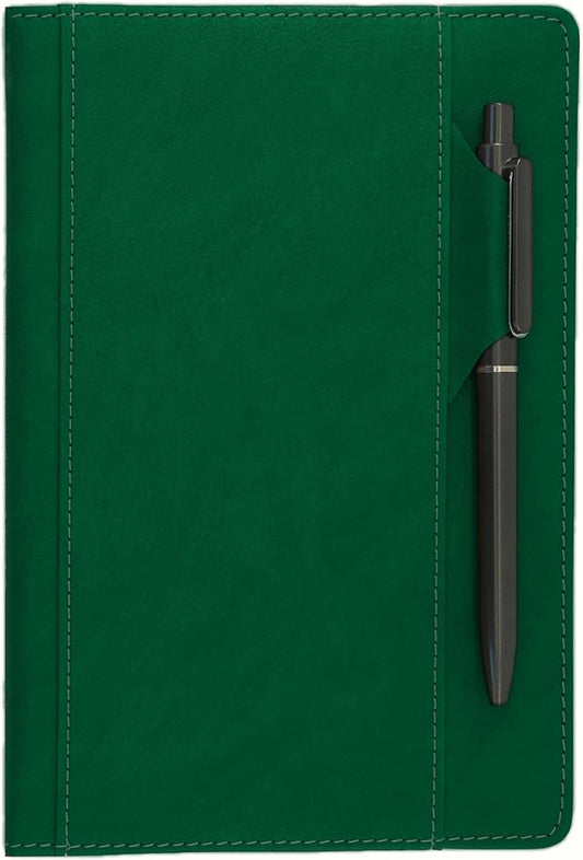 SLFreMint Premium Hardcover Notebook with Pen and Pen Holder Clip, Card Pockets, 240 Pages, College Ruled, 80GSM, Leather Note Book for Work, Study, Diary and Other Scenarios, Suitable Journal for Both Men and Women