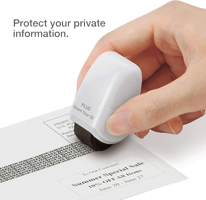 Guard Your ID Identity Protection Stamp Roller, White, IS-520CM