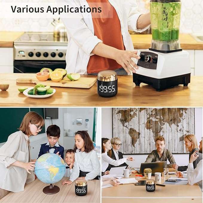 MeesMeek Digital Kitchen Timer,Countdown Countup Timer with Large LED Display Volume Adjustment,Timer for Cooking, Classroom Time for Kids and Teachers. (Gold)