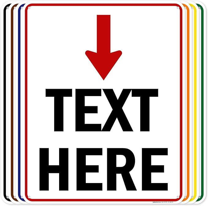 Custom Arrow,Custom Directional Sign, Arrow Down Sign, 24x30 Inches, 55 mil thick HDPE (high density polyethylene) Made in USA by My Sign Center