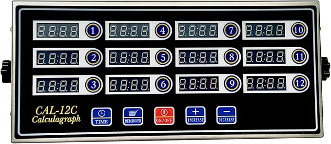 12 Channel Kitchen Timer Digital Kitchen Timer Loud Alarm Cooking Calculagraph Commercial Timer for Food Chips BBQ Pizza Bread Grilled Burger Coffee