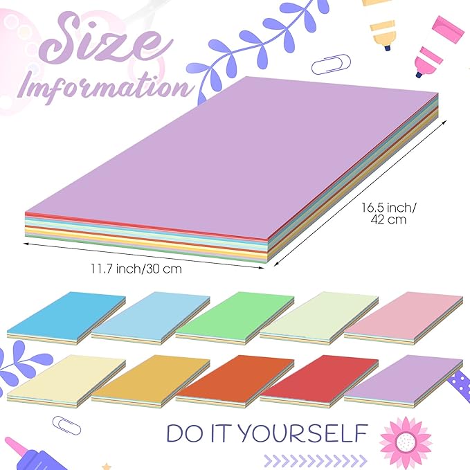 Yahenda 100 Pcs Colored Poster Boards 16 x 12 Inches 10 Assorted Color Poster Board Paper Cardstock Bulk Printer for Arts Crafts Exhibits and Notices(Fresh Colors)