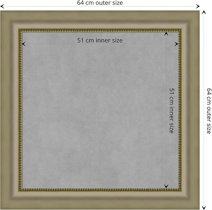 Amanti Art Silver Framed Magnetic Board 25x25 Medium Vision Board for use with Magnets, 100% Metal Sheet to Display Items as Office Decor or for Home Organization in mudroom, Kitchen or Kids Room