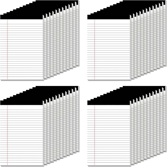 Nichela 5" x 8" Note Pads 48 Pack of Legal Pads 30 Sheets Notepad College Ruled Small Writing Pads Perforated Pages Paper Pads 80GSM Heavyweight Paper Note Pads for Home, Office, or School