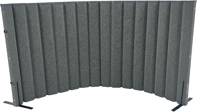 Versare VersiPanel Acoustical Partition Wall - Sound Panel Classroom Office Room Divider, Flexible Arrangement, Easy Roll-up Storage (Grey, 8' Wide x 48" Tall)