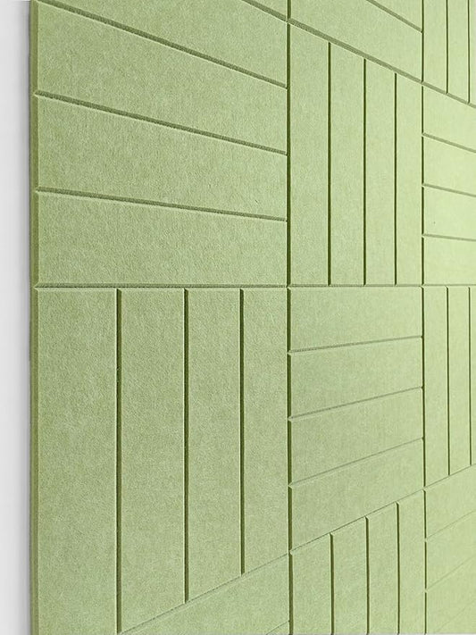 DECORITA Felt Bulletin Board Tiles | Modern Cork Board Alternative | Large Cork Boards for Walls | Aesthetic Felt Wall Panels for Office & Home Decor | Pinboard & Photo Board (12-Pack) | Spring Green