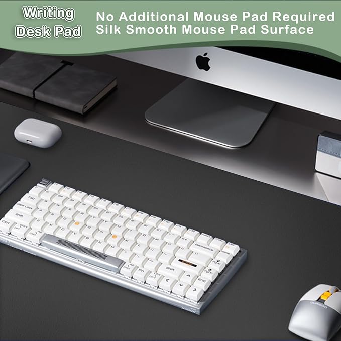 ‎Boutilon Leather Desk Pad Protector,Non-Slip Mouse Pad,Laptop Desk Pad,Office Mouse Mat,Waterproof Leather Desk Blotter,Desk Writing Pad for Office and Home,Laptop Blotter (S-Black,24"x 14")