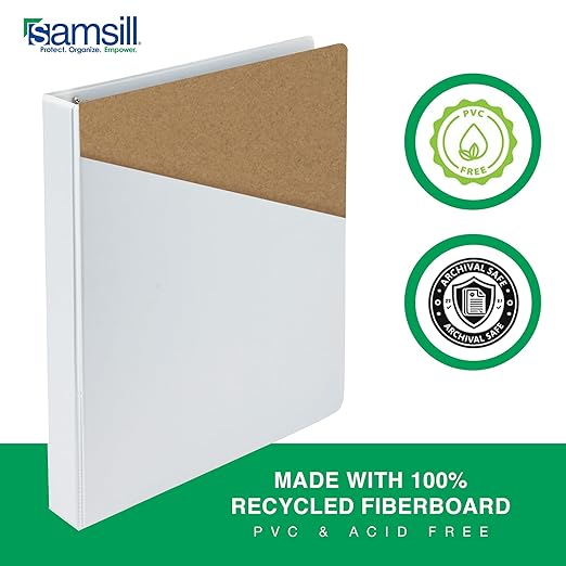 Samsill 2 Inch 3 Ring Binders, Made in USA, Economy Round Ring, Clear View Cover, 425 Sheet Capacity - for School, Home, Office - Assorted, 4 Pack