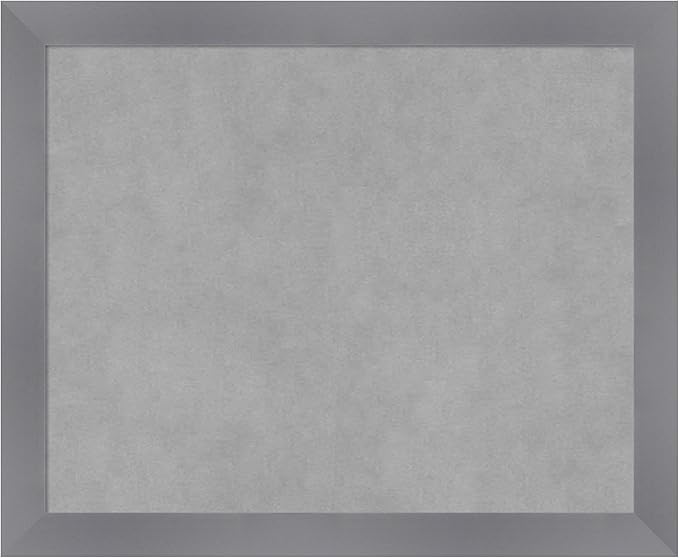 Amanti Art Grey Framed Magnetic Board 18x22 Small Vision Board for use with Magnets, 100% Metal Sheet to Display Items as Office Decor or for Home Organization in mudroom, Kitchen or Kids Room