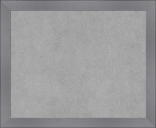 Amanti Art Grey Framed Magnetic Board 18x22 Small Vision Board for use with Magnets, 100% Metal Sheet to Display Items as Office Decor or for Home Organization in mudroom, Kitchen or Kids Room