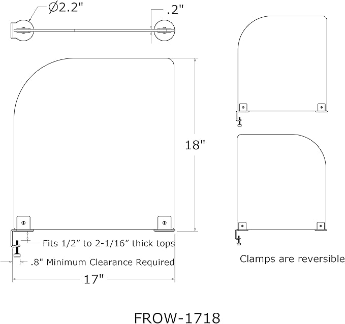 Desk Divider for Students and Desk Privacy Panel. Office Partitions and Ideal Cubicle Light Shield. Frosted Acrylic Clamp-on Desk Partition - 17” W x 18”H Divider