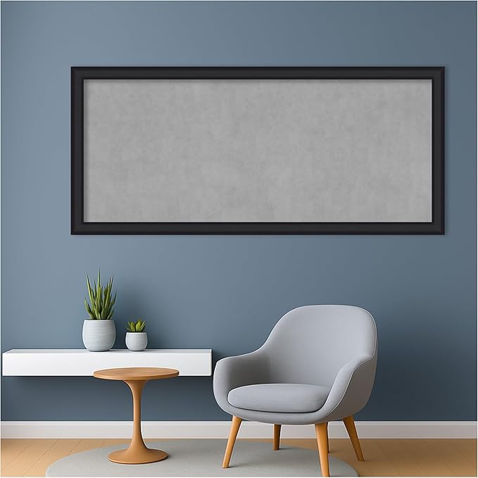 Amanti Art Black Framed Magnetic Board 23x51 Oversize Vision Board for use with Magnets, 100% Metal Sheet to Display Items as Office Decor or for Home Organization in mudroom, Kitchen or Kids Room