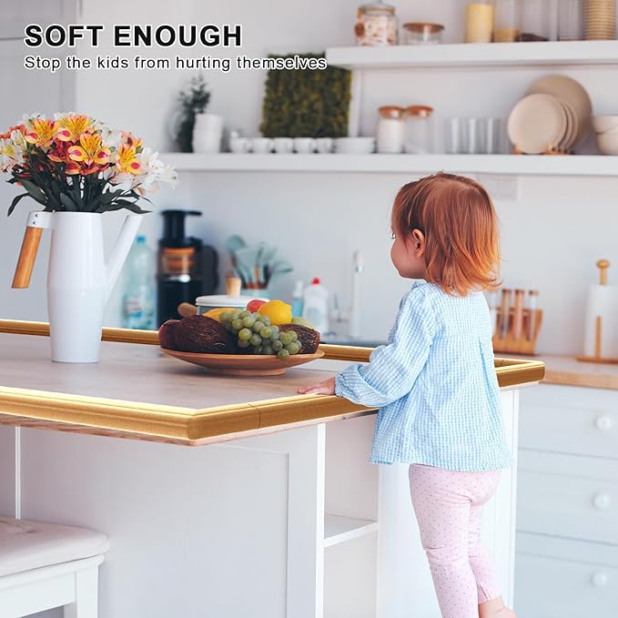 Baby Proof Corners and Edges 18.2ft (Large 15ft Edge+8 Corner Guard), Fireplace Baby Proofing Bumper Guard, Heavy-Duty Soft NBR Foam Edge Corner Protector Sets for Furniture Table, Childsafe/Pre-Taped