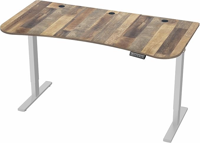 VIVO Electric 63 x 32 in Standing Desk, Memory Height Adjustment, 1B Series, Holds 220 lbs, Reclaimed Wood Top Gray Frame, DESK-KIT-1G1P