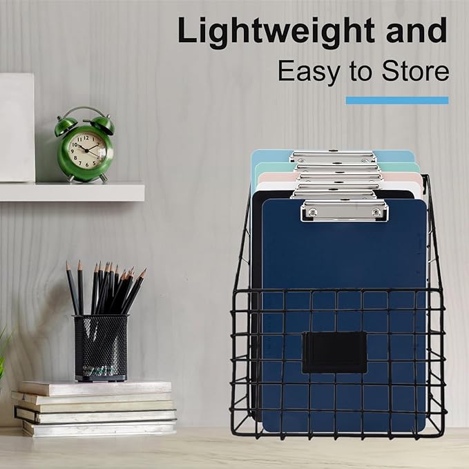 Principal Lines 6 Pack Plastic Clipboards with Low Profile Clip, Hanging Clipboards Bulk, Clip Boards 8.5x11 Holds 100 Sheets, A4 Letter Size Clipboard for Teacher, Students, Kids, Classroom & Office