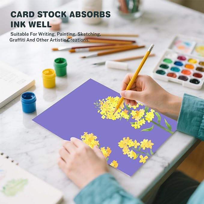 Cardstock 8.5 X 11, 40 Sheets, Dark purple Card Stock, 75lb/ 200gsm Copy Paper, Cardstock Printer Paper For Art, Drawing, Invitations, DIY Cards, Craft, Construction, School & Office Supplies