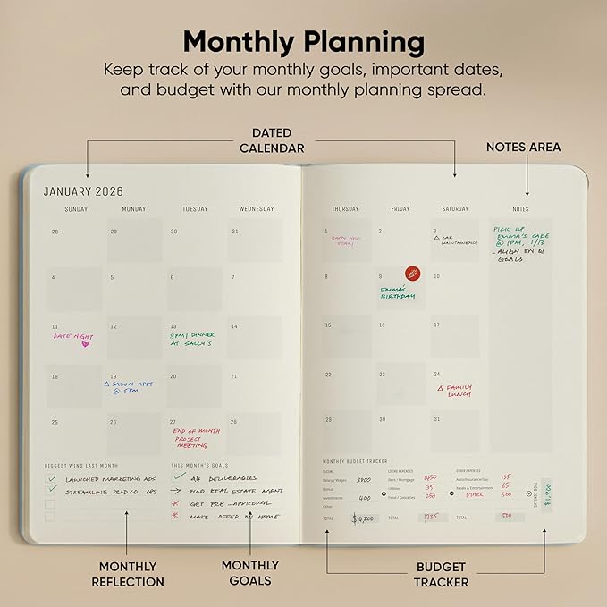 Dated, 2026 Planner, 8.5" x 11" - The Productivity Planner to Achieve Your 2026 Goals - Planner 2026-2027 by PRODUCTIVITY STORE (A4, BLUE)