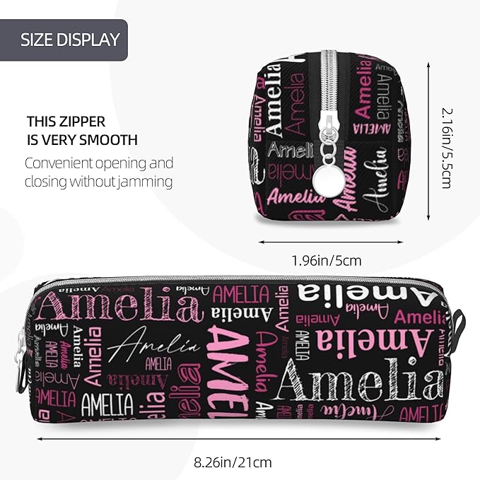 Custom Pencil Case, Customized Pencil Pouch With Zipper, Durable Personalized Pencil Bag, Stationery Desk Organizer Bags For Teens Boy Girls Kids Women