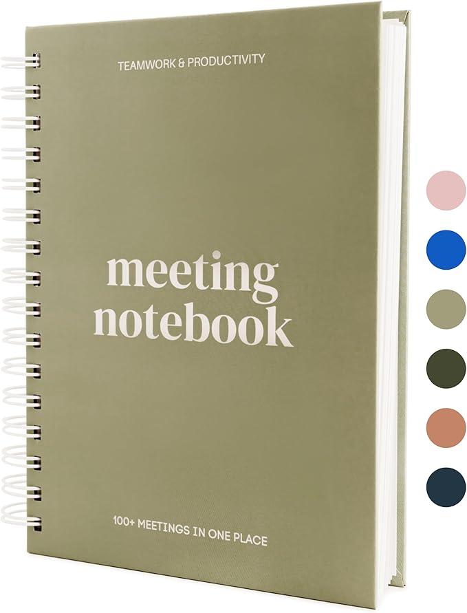 Lamare Meeting Notebook for Work Organization – Perfect Work Notebook for Note Taking, Meeting Planner and Office Supplies for Men & Women