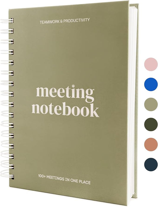 Lamare Meeting Notebook for Work Organization – Perfect Work Notebook for Note Taking, Meeting Planner and Office Supplies for Men & Women