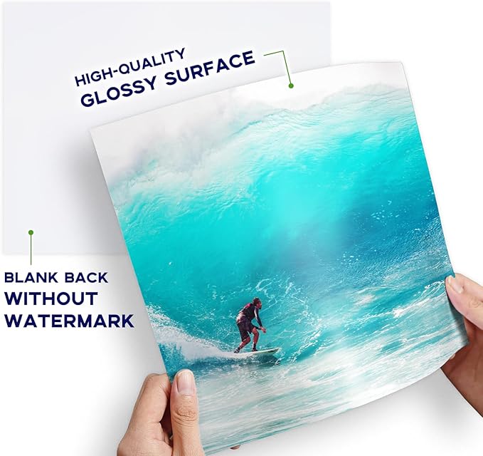 Glossy Photo Paper 8.5 x 14, Goefun 200 GSM/54 LB Legal Printer Paper for Inkjet Printer and Dye Ink, 100 Sheets