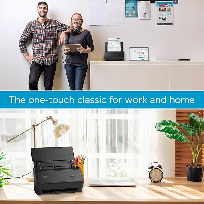 ScanSnap iX2400 High-Speed Simple One-Touch Button Color Document, Photo & Receipt Scanner with 100 Page Auto Document Feeder for Mac or PC, Black