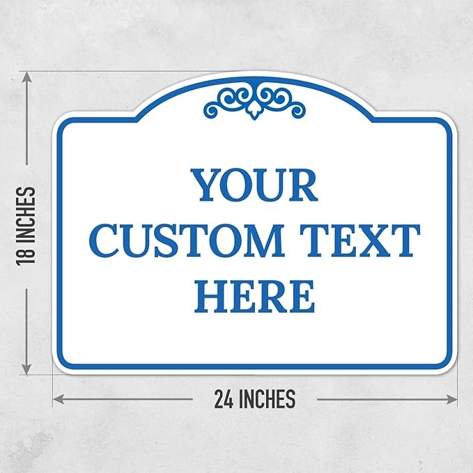 Custom Decorative Sign, Personalized Metal Sign for Business, Driveway, Home, Airbnb, Office Door Plaque, Blue Light Sign, 18x24 Inches, ACM, Fade Resistant, Made in USA by Sigo Signs