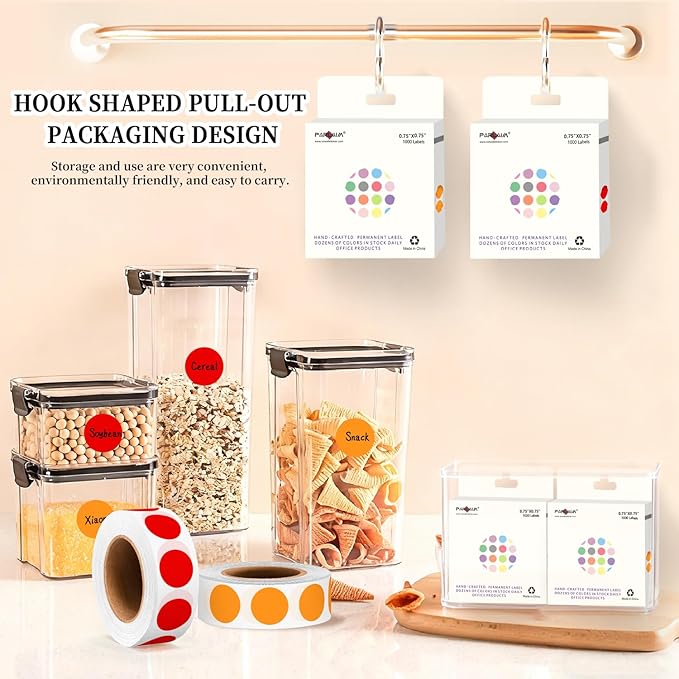 PARLAIM 2 Rolls 2000PCS 3/4" Round Circle Color-Code Dot Stickers,2 Color Style Colorful Coding Label Sticker for Home Office Classroom(Orange+Red)