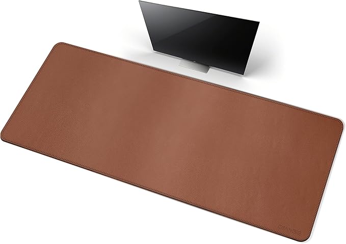 CENNBIE Leather Desk Mat 39.3"x19.6", Extra Large Desk pad,Large Office Writing Desk Computer Leather Mat Mousepad,Waterproof (Brown)