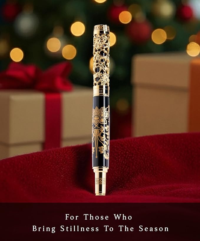 ARTEX Luxury Fountain Pen Set With Stand - Museum Art Collections - Crafting Timeless Beauty - the Best Gift & Office Desk Decor, German SCHMIDT Fine Nib, Inspirational Office Desk Decor