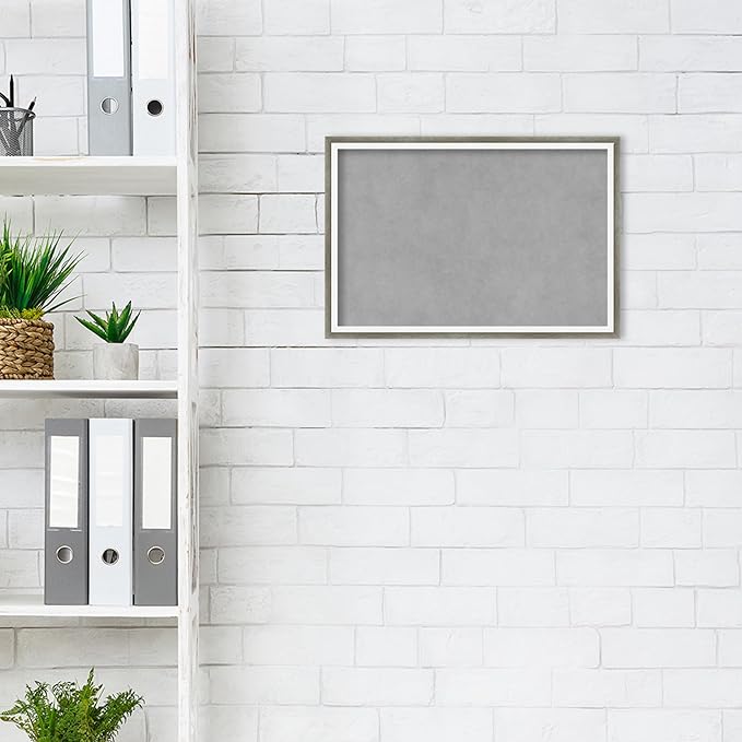 Amanti Art Silver Framed Magnetic Board 13x19 Small Vision Board for use with Magnets, 100% Metal Sheet to Display Items as Office Decor or for Home Organization in mudroom, Kitchen or Kids Room