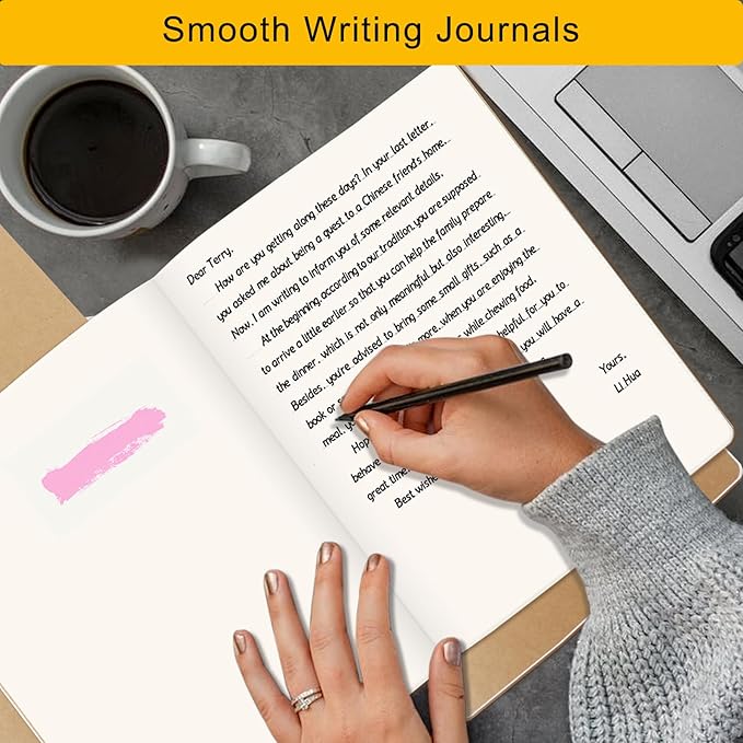 EUSOAR Notebook Journal, 6 Packs Large A4 8.5" x 11" 40 Sheets/ 80 Pages, 100gsm Thick Paper Kraft Blank Journal Notebook, Sketchbook Composition Diary Subject Notebooks Planner Journal
