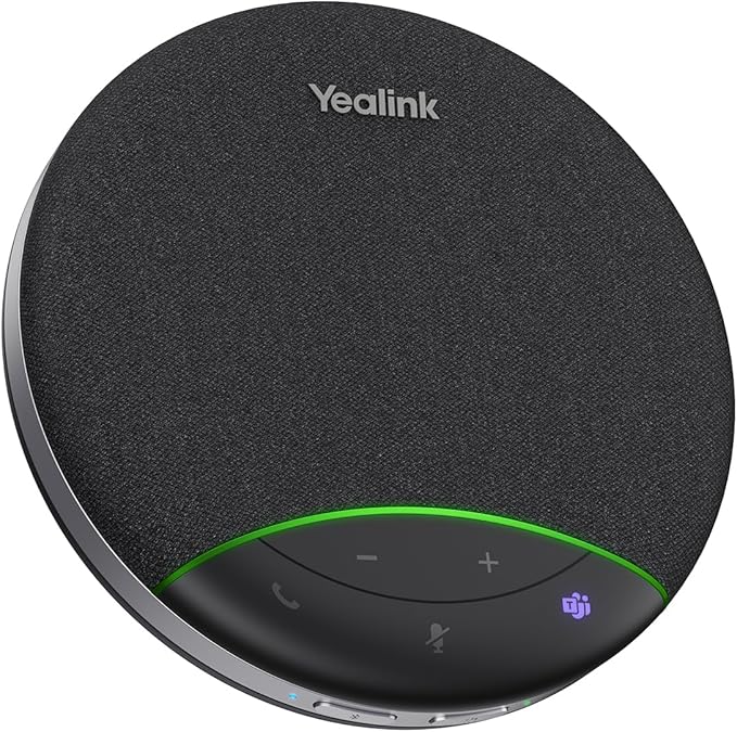 Yealink Sp92 Conference Speaker and Microphone Teams Certified Mic with Al Noise Cancelling 20H Call Time USB Speakerphone for Small Meeting Room, Bluetooth Speaker for Computer/Laptop