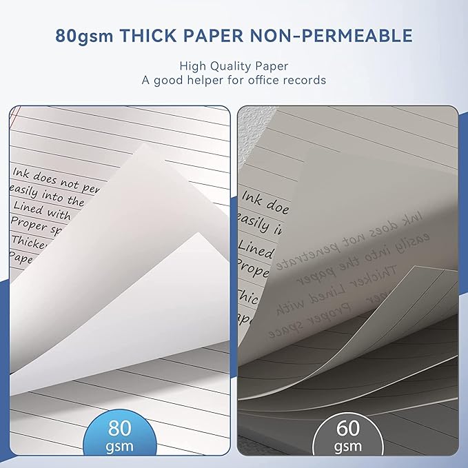 Nichela 5" x 8" Note Pads 48 Pack of Legal Pads 30 Sheets Notepad College Ruled Small Writing Pads Perforated Pages Paper Pads 80GSM Heavyweight Paper Note Pads for Home, Office, or School