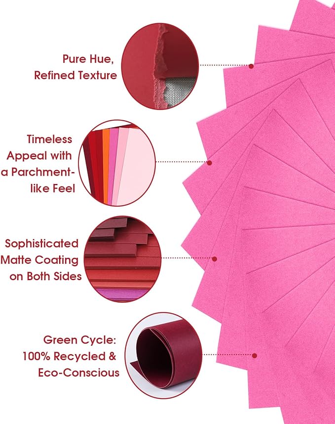70 Sheets Red Tones Cardstock & Reds Construction Paper, Heavyweight for Printers 7 Gradient Colors Cardstock& Red Tones, Double Sided for Crafts, Scrapbooking & Printing