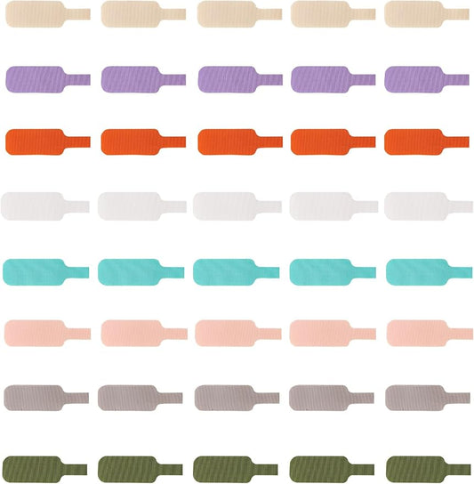 SINGDARIC Cable Labels Large Size, Multi-Color (40-Pack) Write On Cord Tags for Organizing Wires and Identification,Reusable and Versatile for Multiple Purposes - 8Color