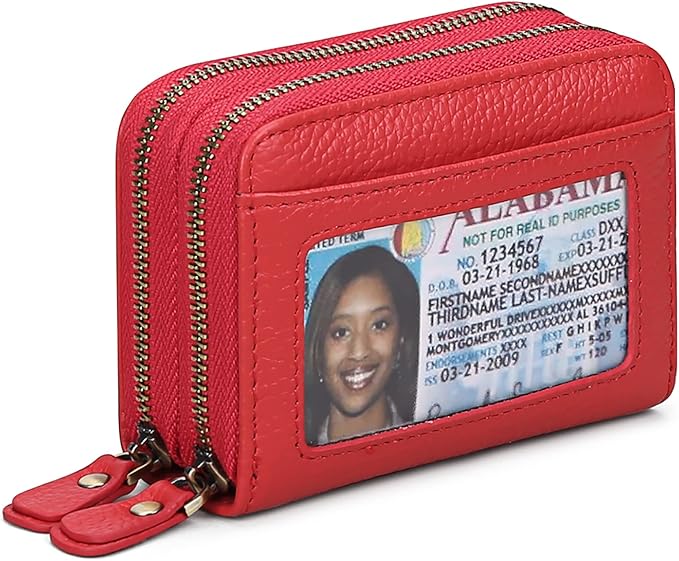 GOIACII Small Genuine Leather Wallet for Women, RFID Blocking Credit Card Holder Wallet