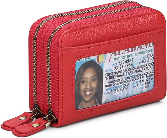 GOIACII Small Genuine Leather Wallet for Women, RFID Blocking Credit Card Holder Wallet