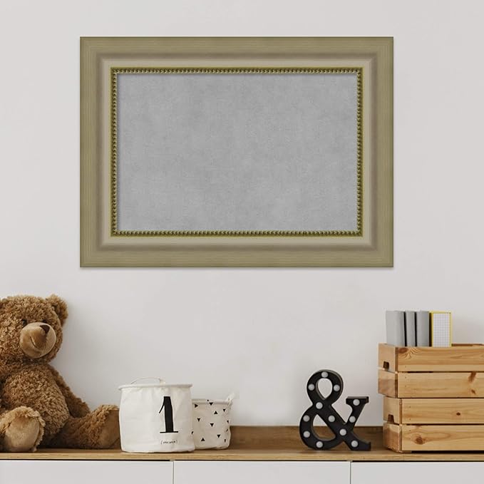 Amanti Art Silver Framed Magnetic Board 17x23 Small Vision Board for use with Magnets, 100% Metal Sheet to Display Items as Office Decor or for Home Organization in mudroom, Kitchen or Kids Room