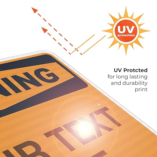 Custom Warning Sign, OSHA Sign, 24x30 Inches, 3M EGP Reflective .080 Aluminum, Fade Resistant, Indoor/Outdoor Use, Made in USA