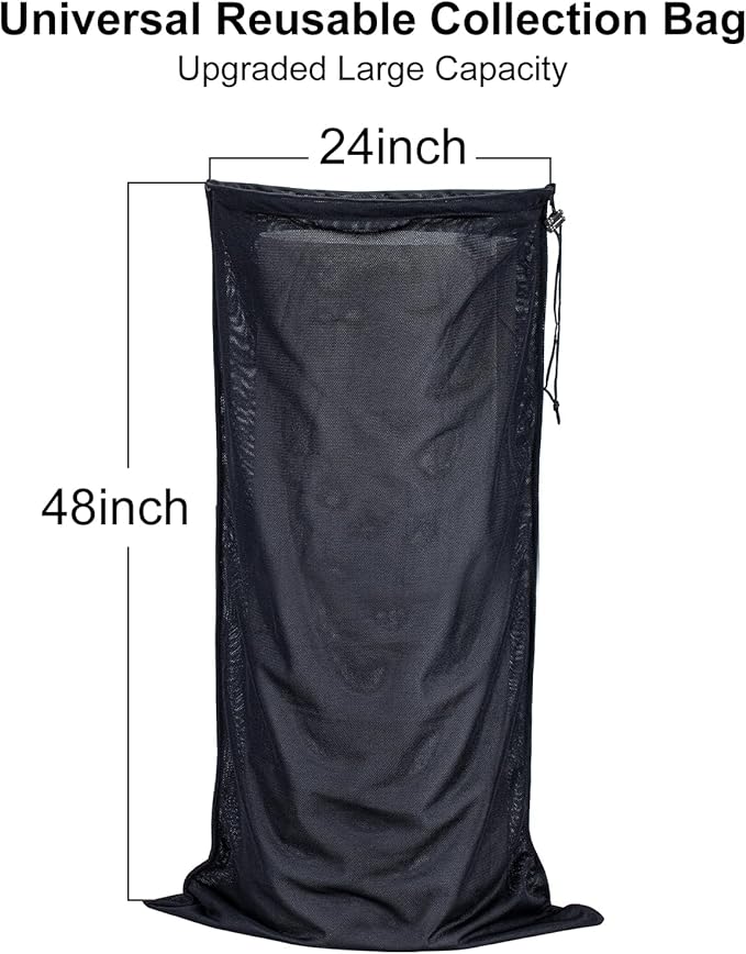 SEASLIMIT Wood Chipper Bag Collection for Craftsman Electric Shredder Mulcher, 2-PackUniversal 24x48 Leaf Mulcher Collection Bag Fits Most Brand