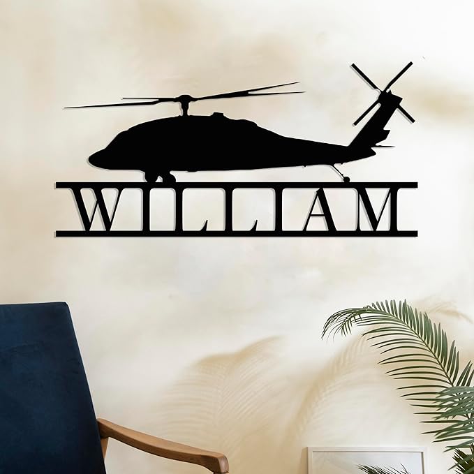 Personalized Metal Airplane Wall Art, Airplane Name Sign, Customized Pilot Name Sign, Airplane Hangar Sign Decor, Aviation Home Office Decor, Large Outdoor Decor, Pilot Gifts, Aircraft Lovers Gift