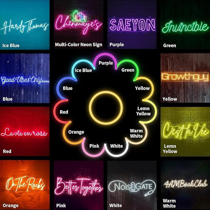 CIONAOR Custom Neon Sign, Custom LED Neon Sign Customizable for Business Salon Beauty Nail Studios Light Up Name Sign, Personalized Neon Light Suitable for Bar Bakeries Coffee Shop Decorations